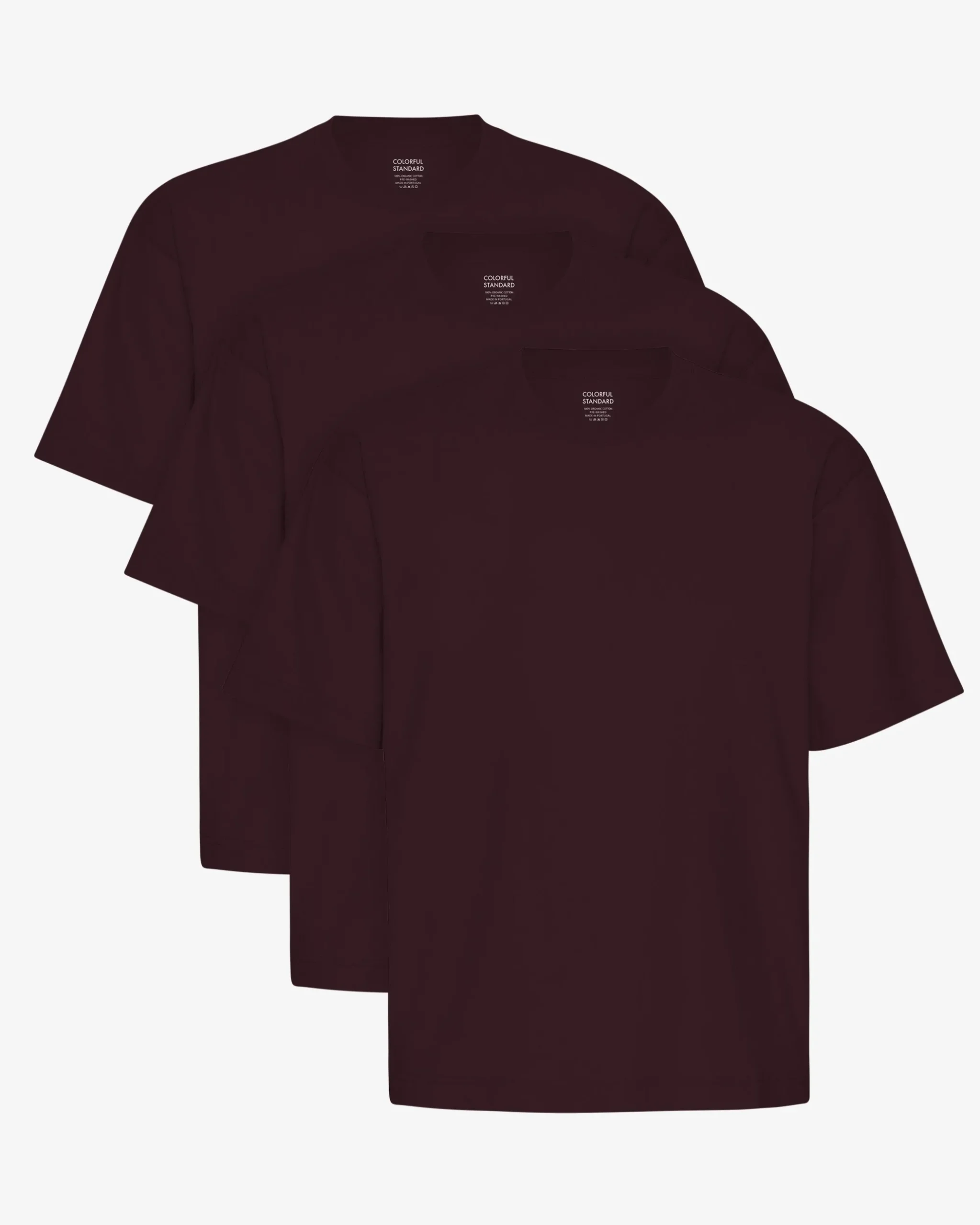 Oversized Organic T-Shirt - Oxblood Red (3-Pack)