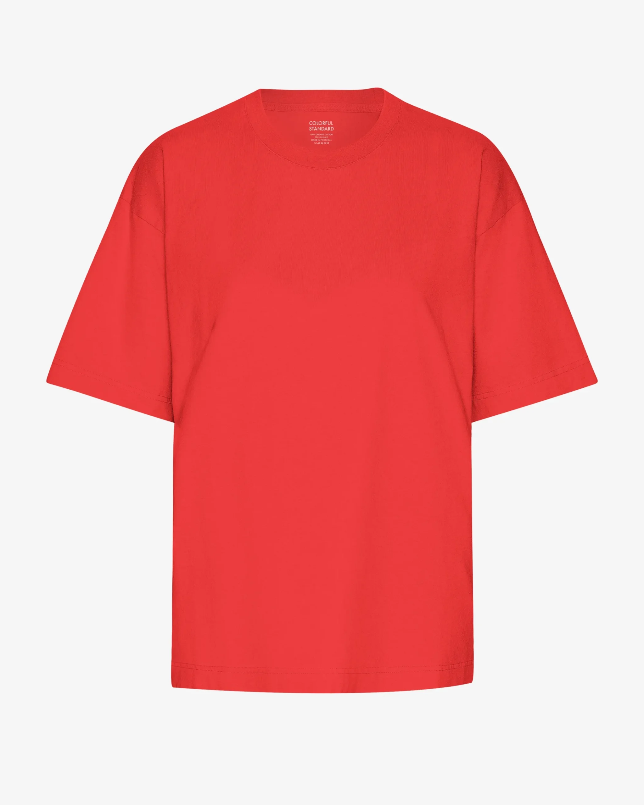 Oversized Organic T-Shirt - Red Tangerine