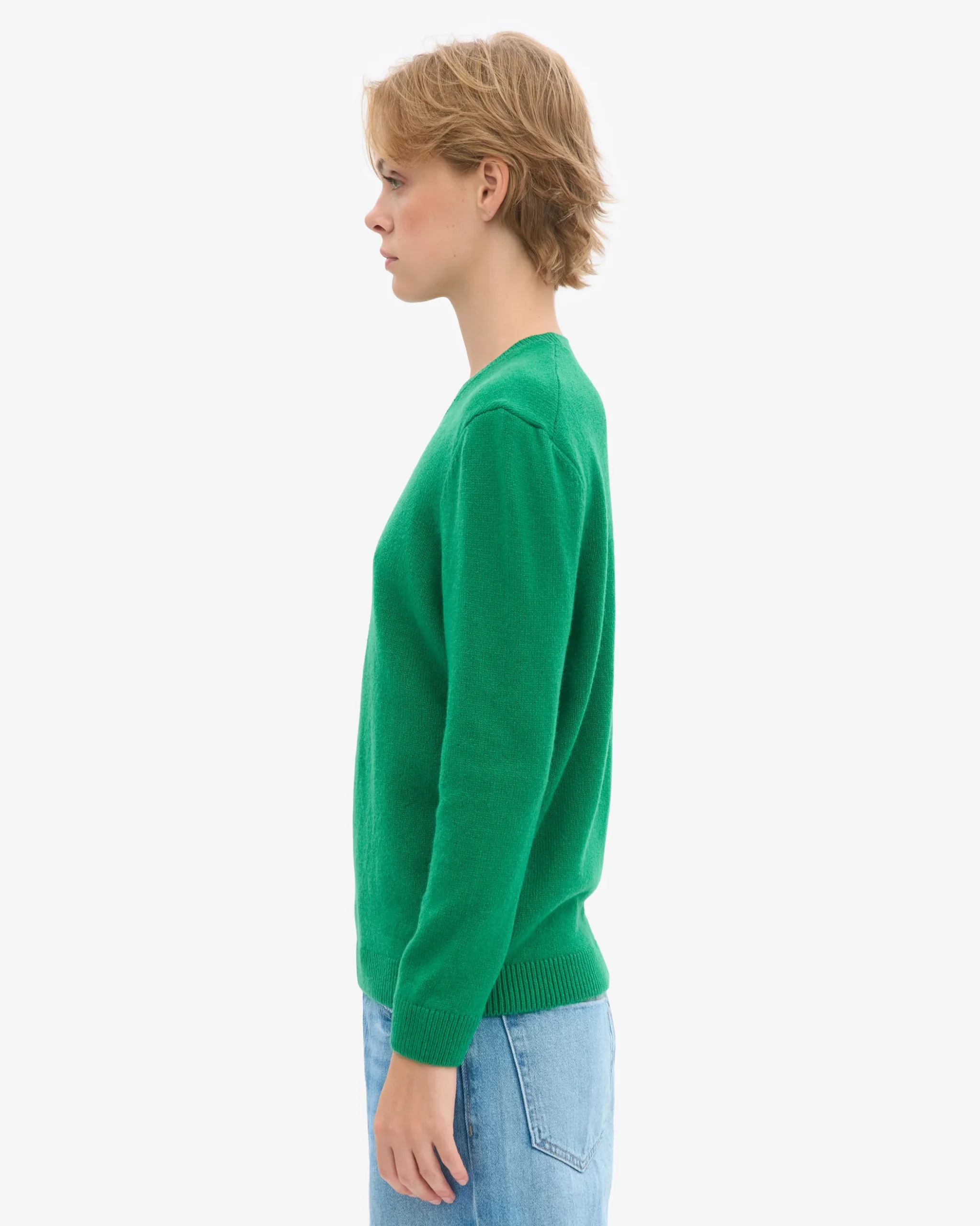 Women Classic Merino Wool Crew - Kelly Green