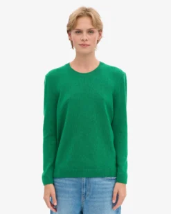 Women Classic Merino Wool Crew - Kelly Green
