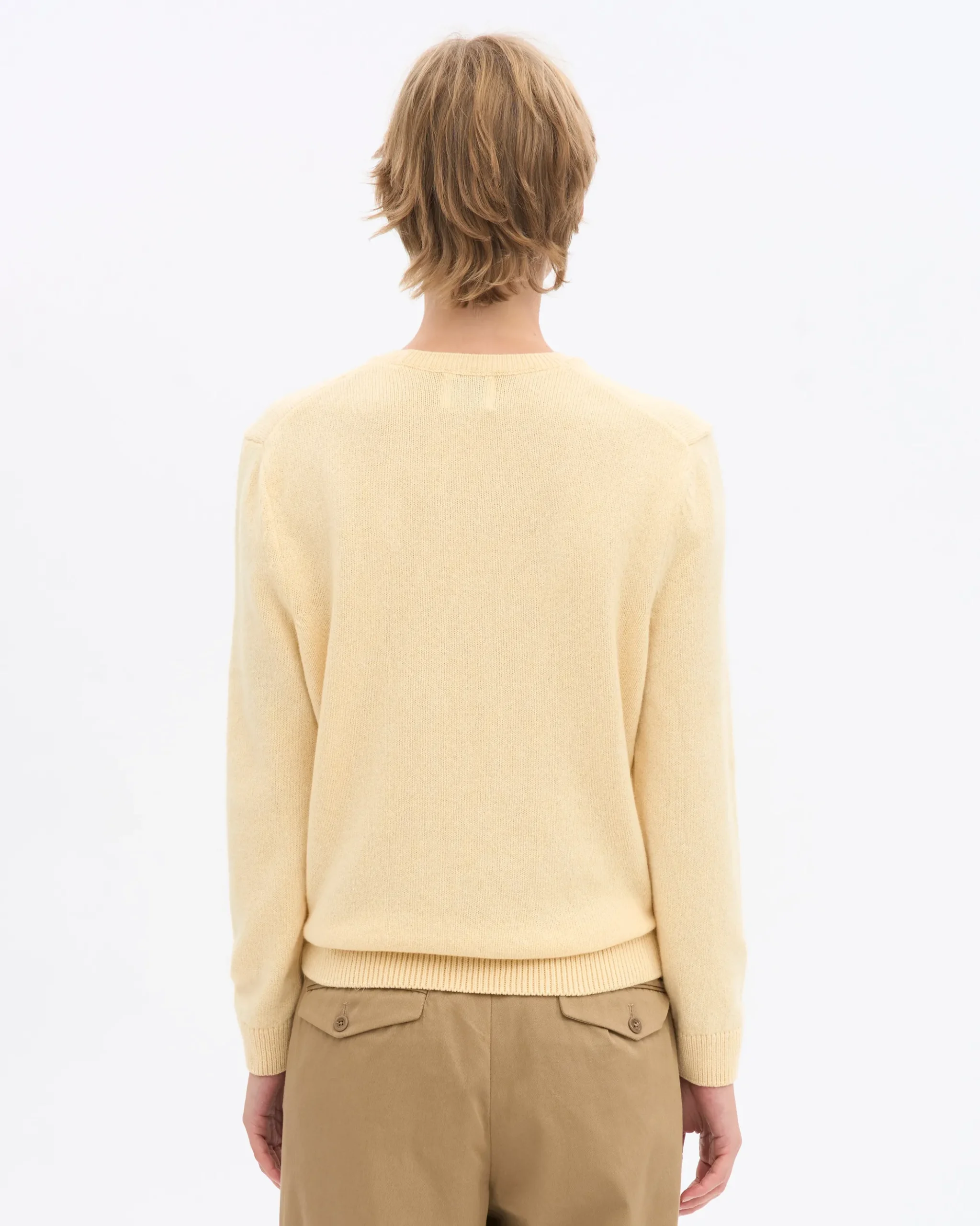 Women Classic Merino Wool Crew - Soft Yellow