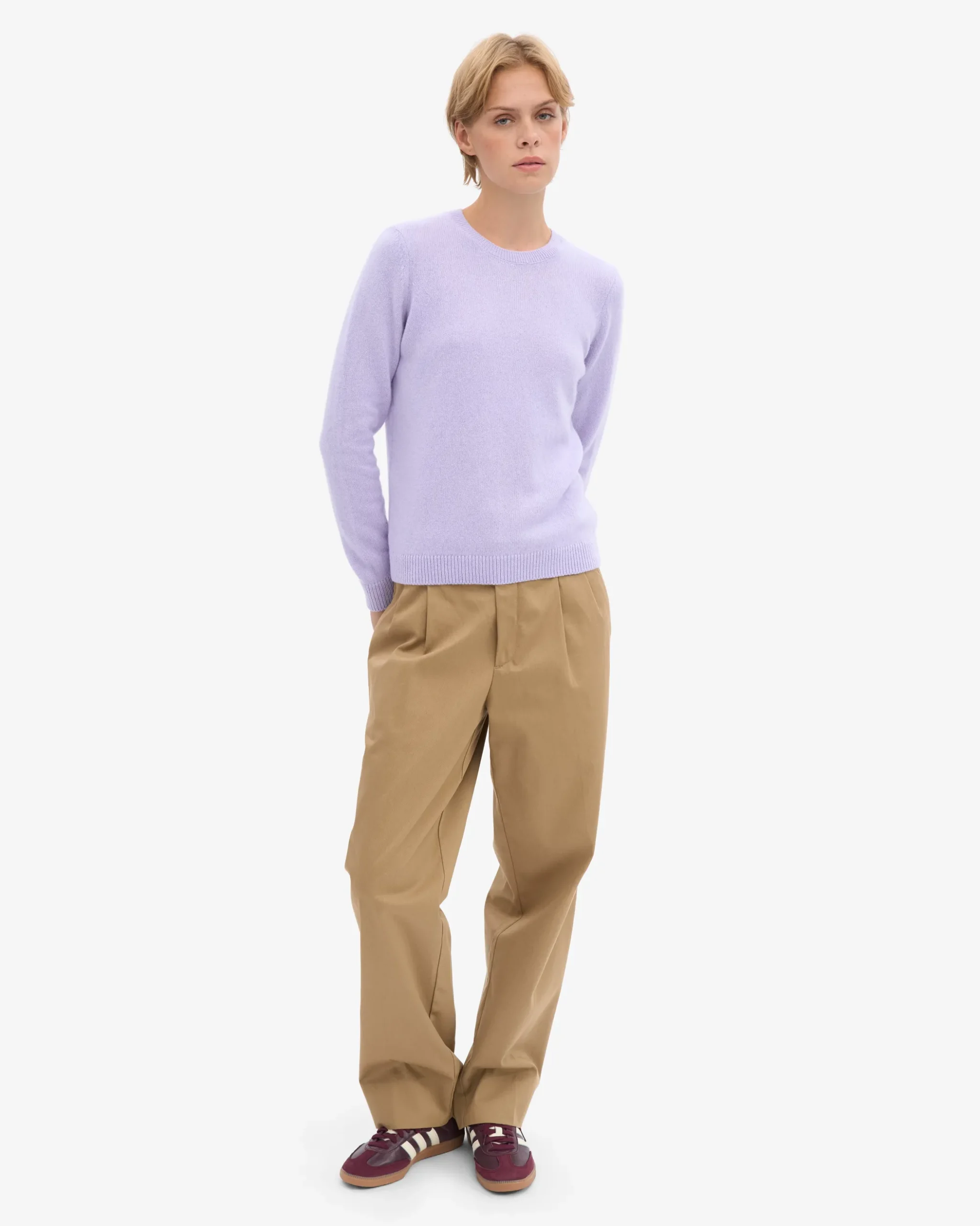 Women Classic Merino Wool Crew - Soft Lavender
