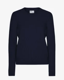 Women Classic Merino Wool Crew - Navy Blue