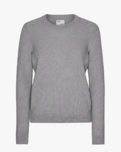 Women Classic Merino Wool Crew - Heather Grey