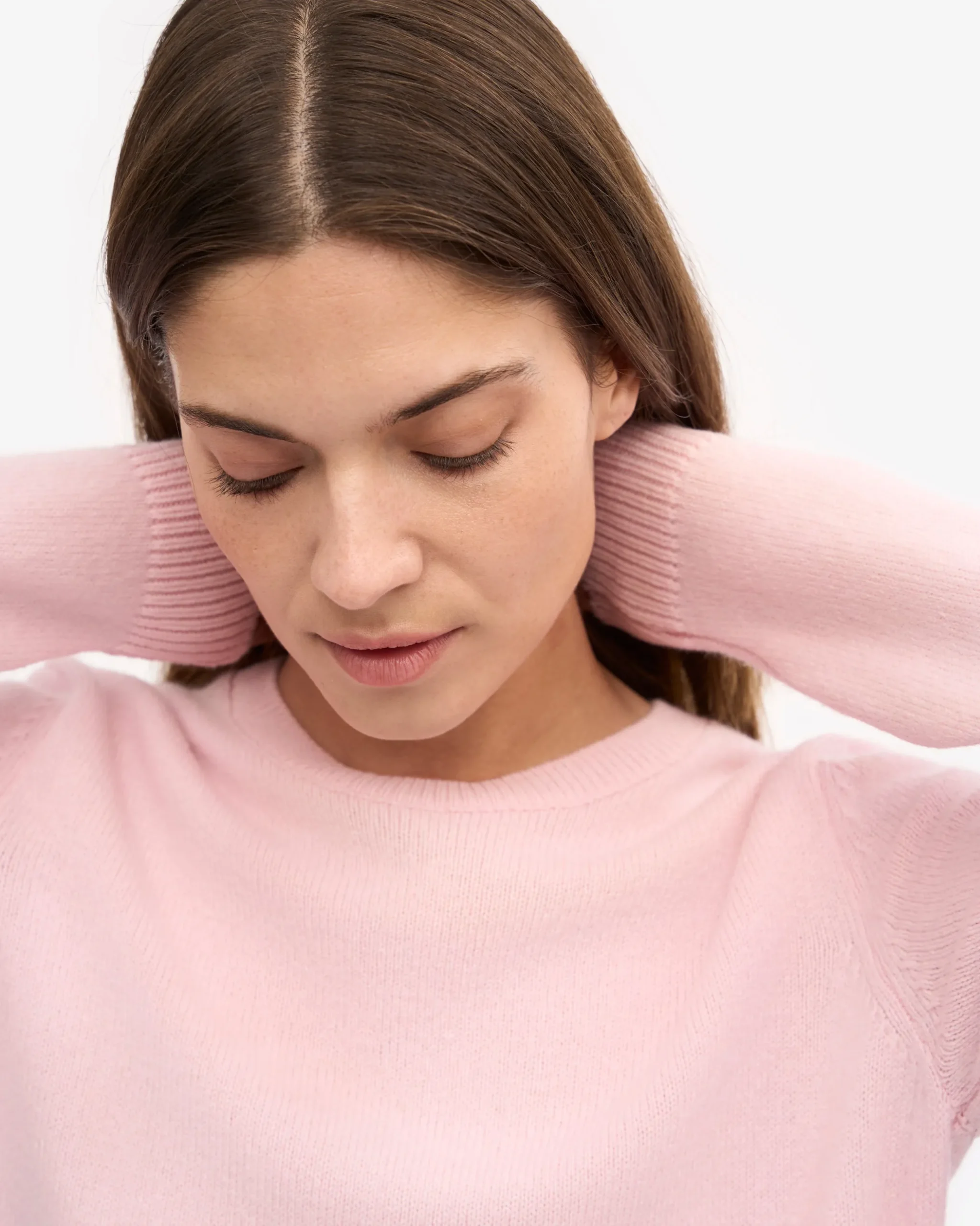 Women Classic Merino Wool Crew - Faded Pink