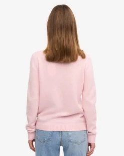 Women Classic Merino Wool Crew - Faded Pink