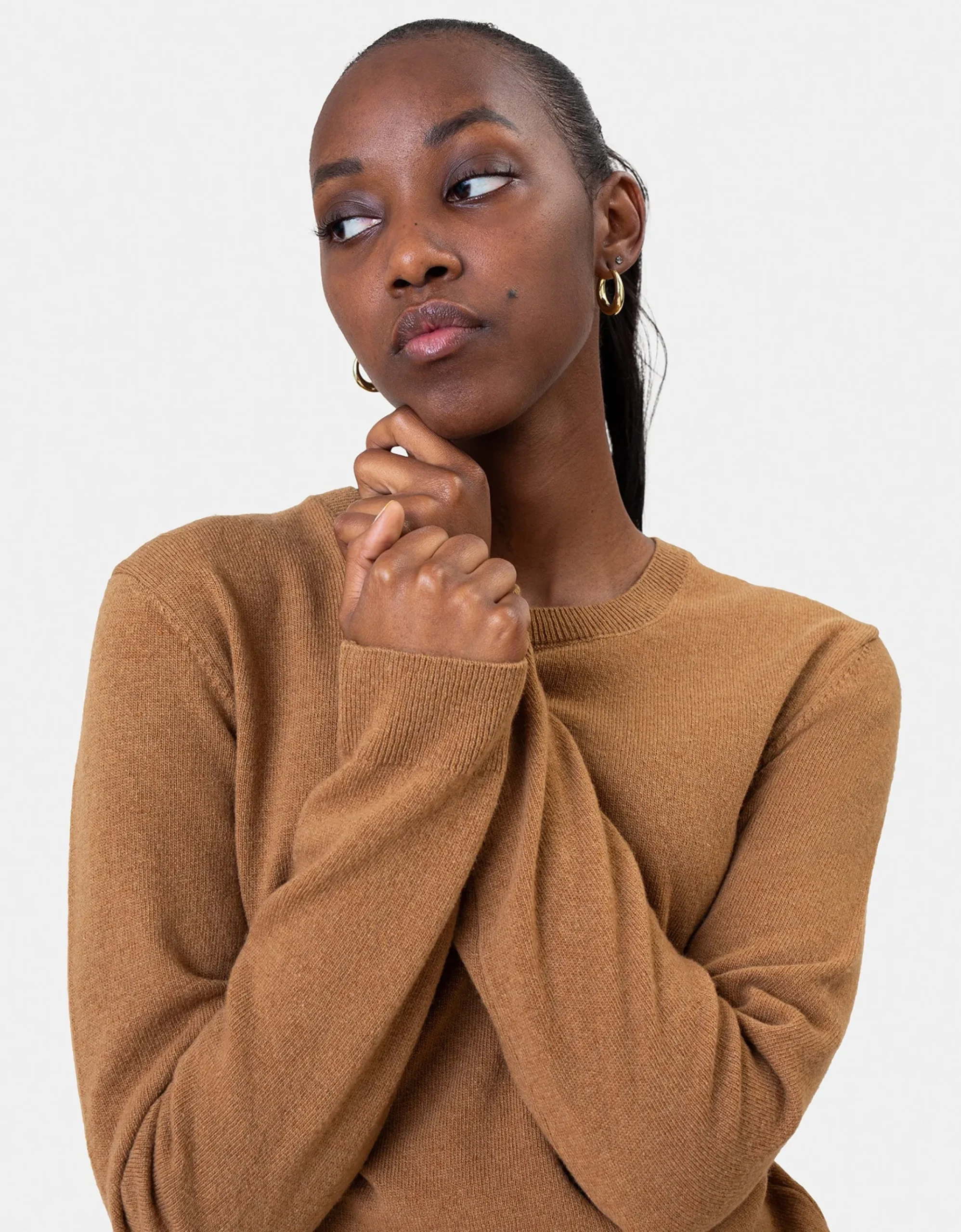 Women Classic Merino Wool Crew - Dusty Olive