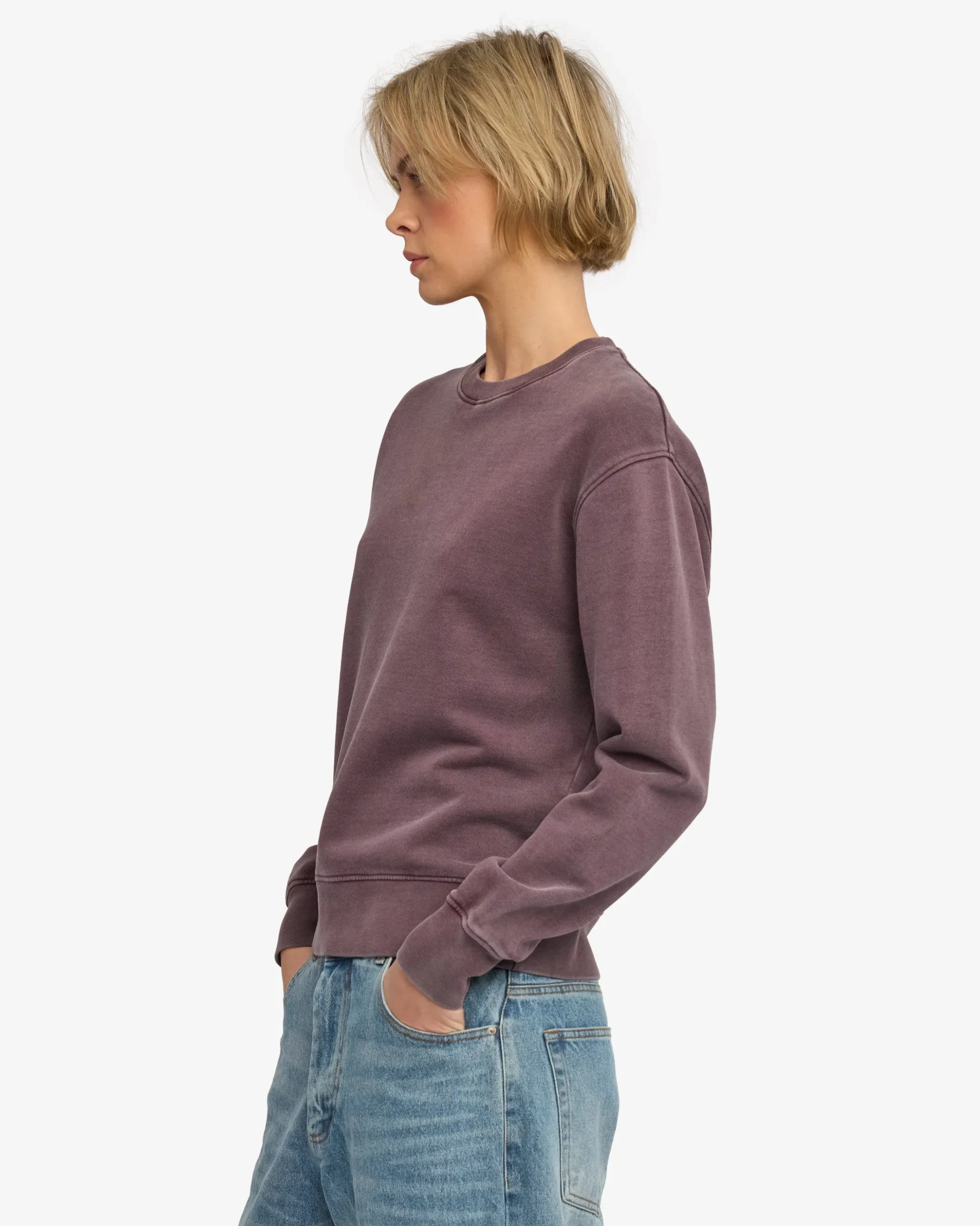 Women Classic Organic Crew - Faded Grape