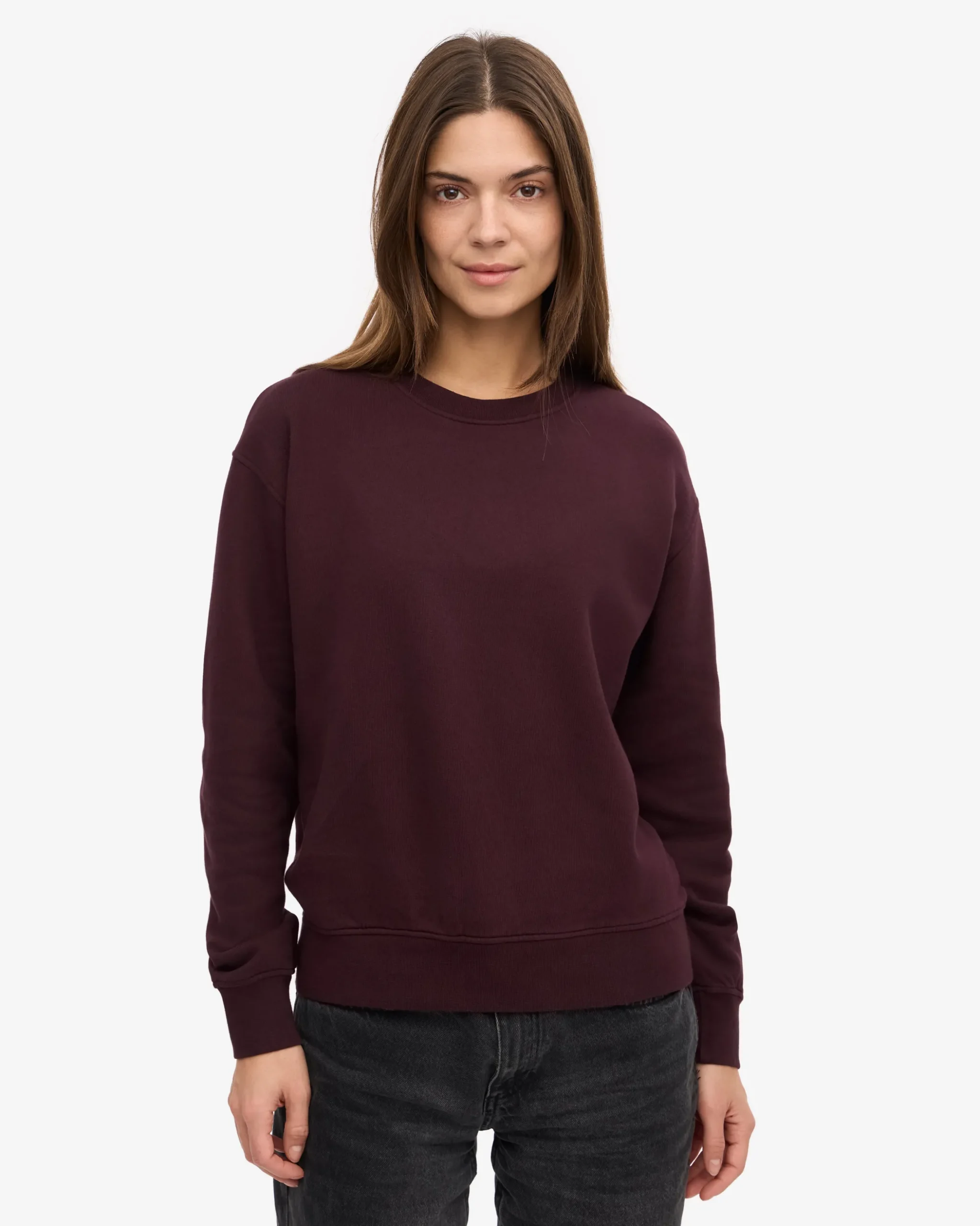 Women Classic Organic Crew - Oxblood Red