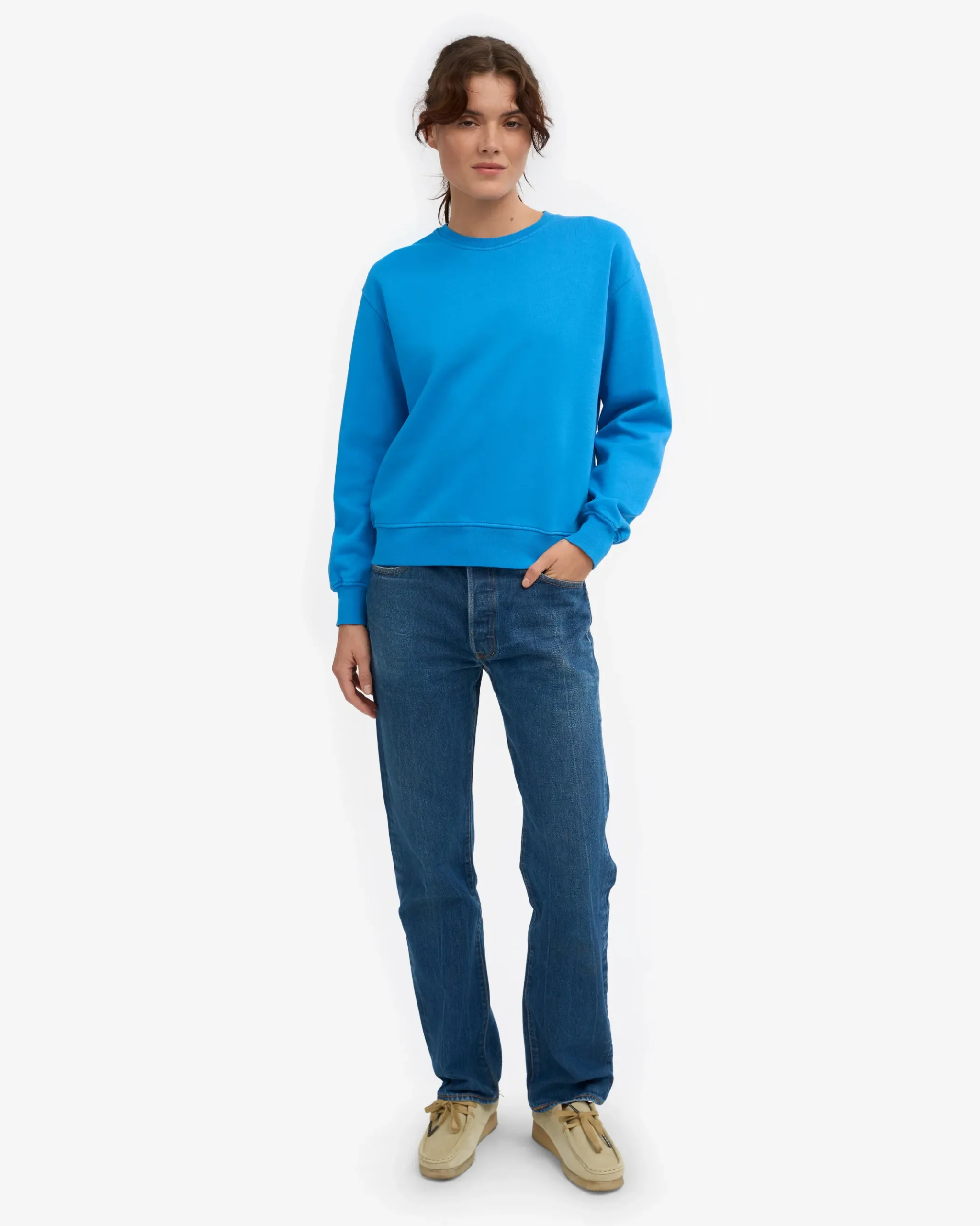 Women Classic Organic Crew - Pacific Blue