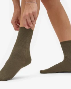 Women Classic Organic Sock - Dusty Olive (3-Pack)