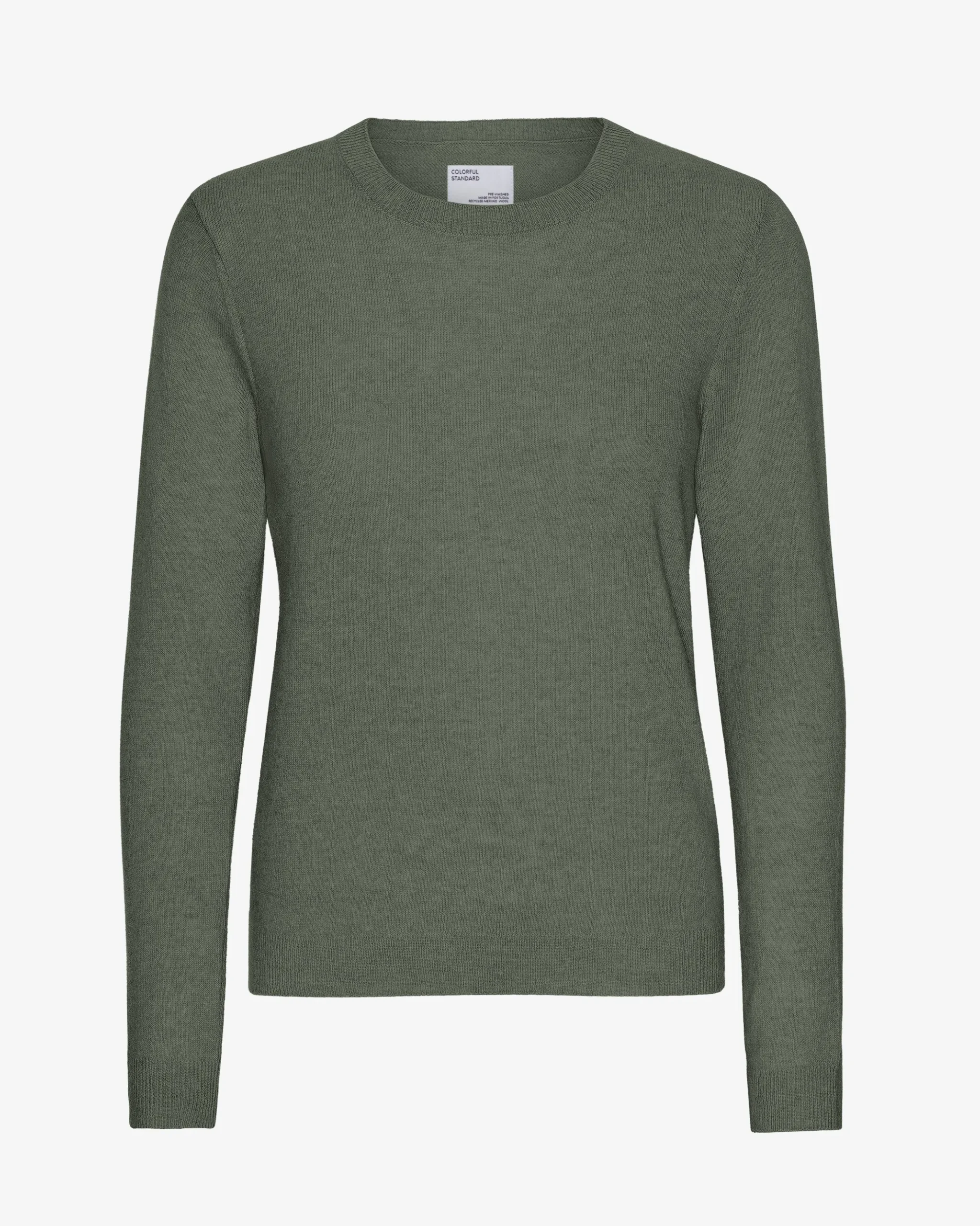 Women Light Merino Wool Crew - Dusty Olive