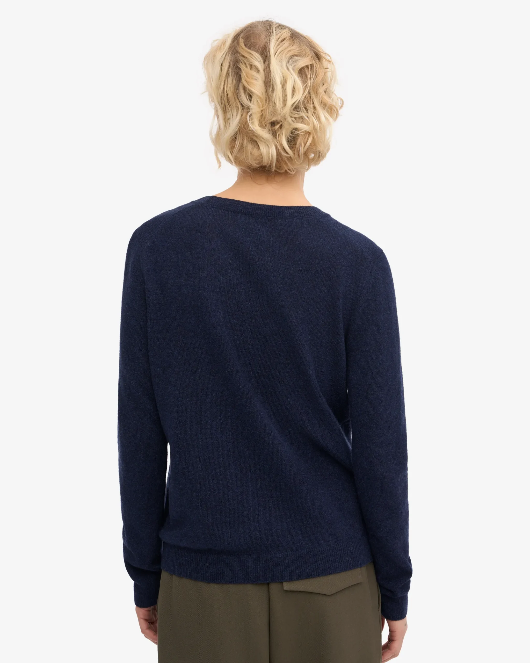 Women Light Merino Wool Crew - Marine Blue