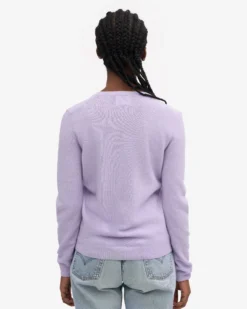 Women Light Merino Wool Crew - Soft Lavender
