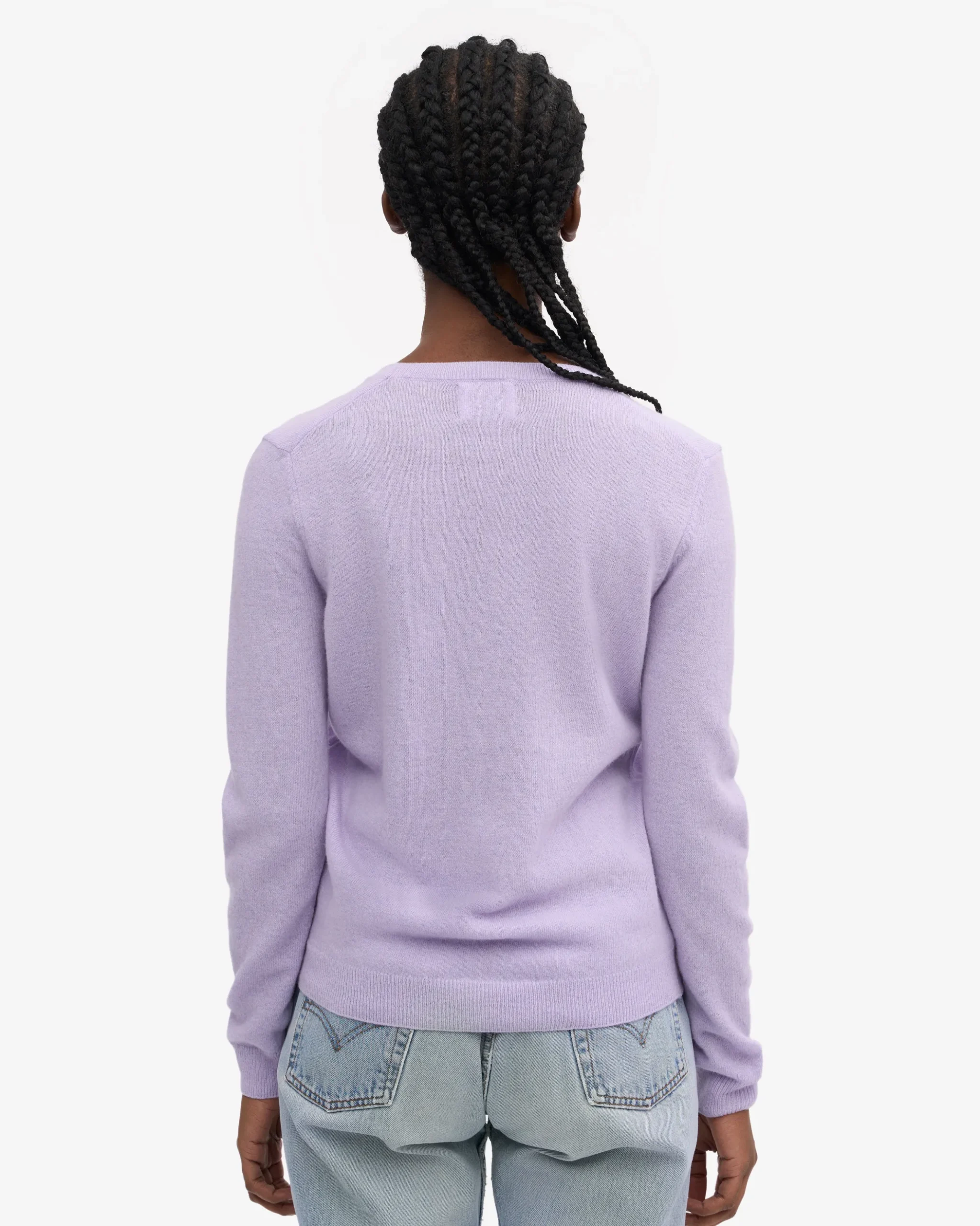 Women Light Merino Wool Crew - Soft Lavender