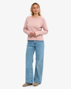 Women Organic LS T-Shirt - Faded Pink