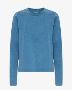 Women Organic LS T-Shirt - Faded Indigo