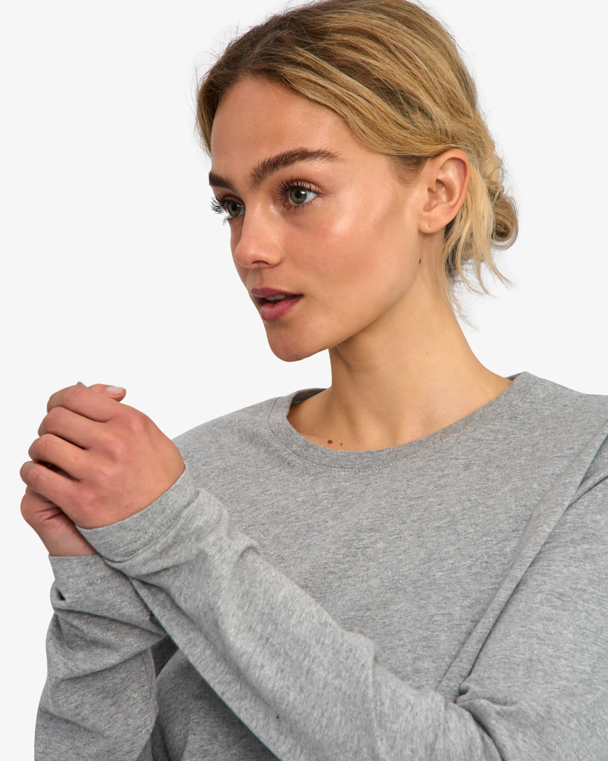 Women Organic LS T-Shirt - Heather Grey