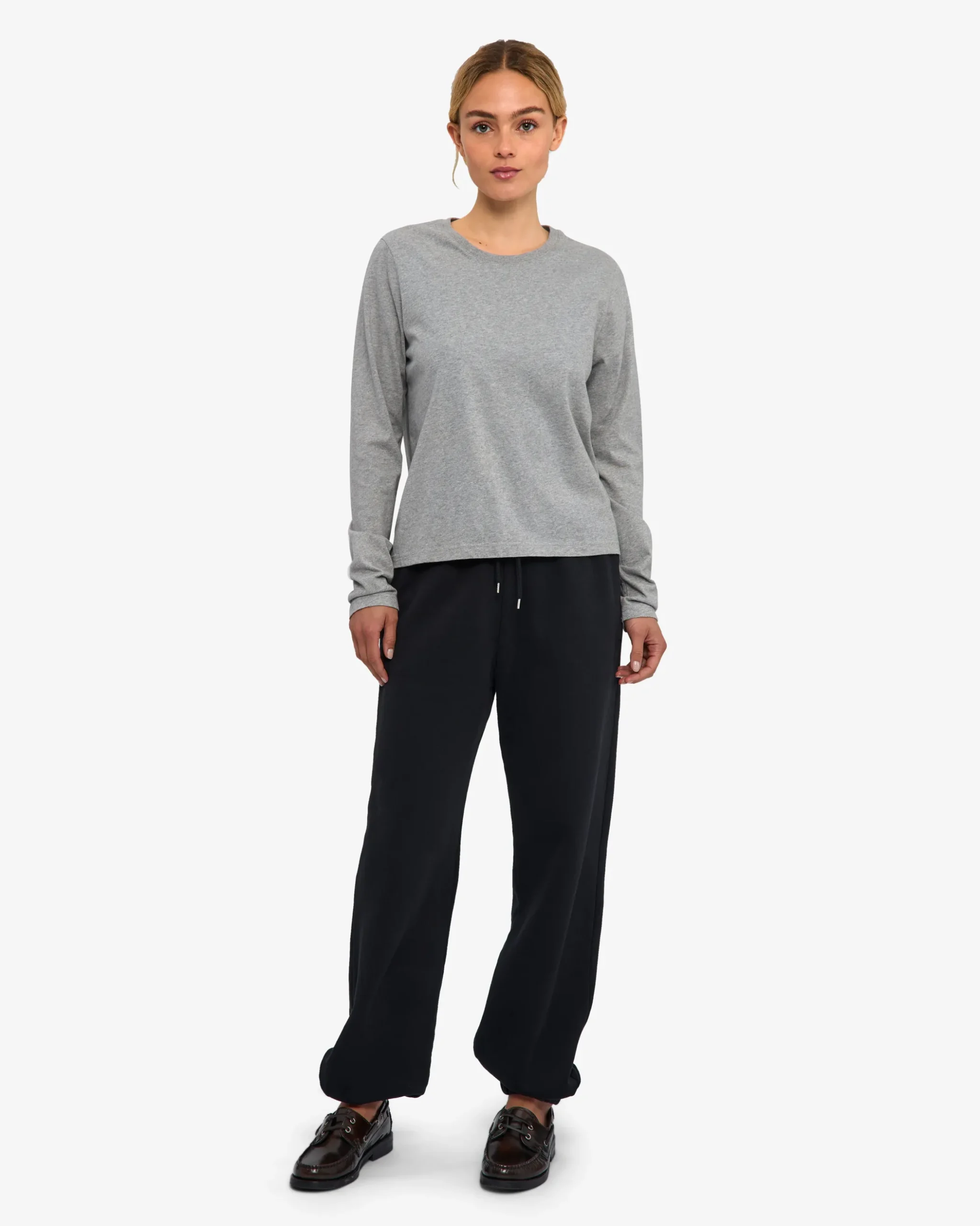 Women Organic LS T-Shirt - Heather Grey