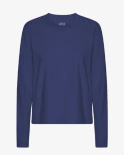 Women Organic LS T-Shirt - Marine Blue
