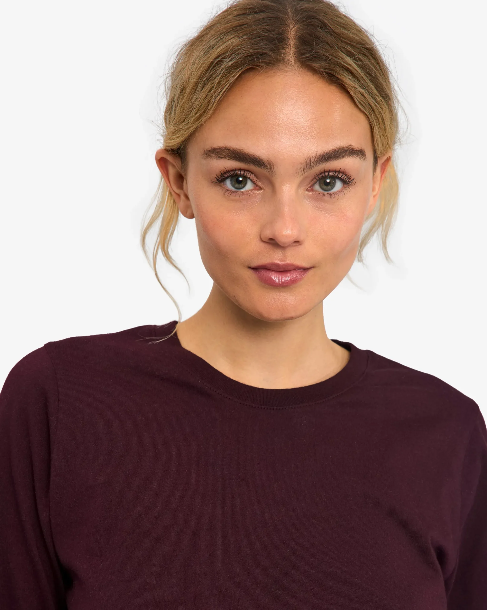Women Organic LS T-Shirt - Oxblood Red