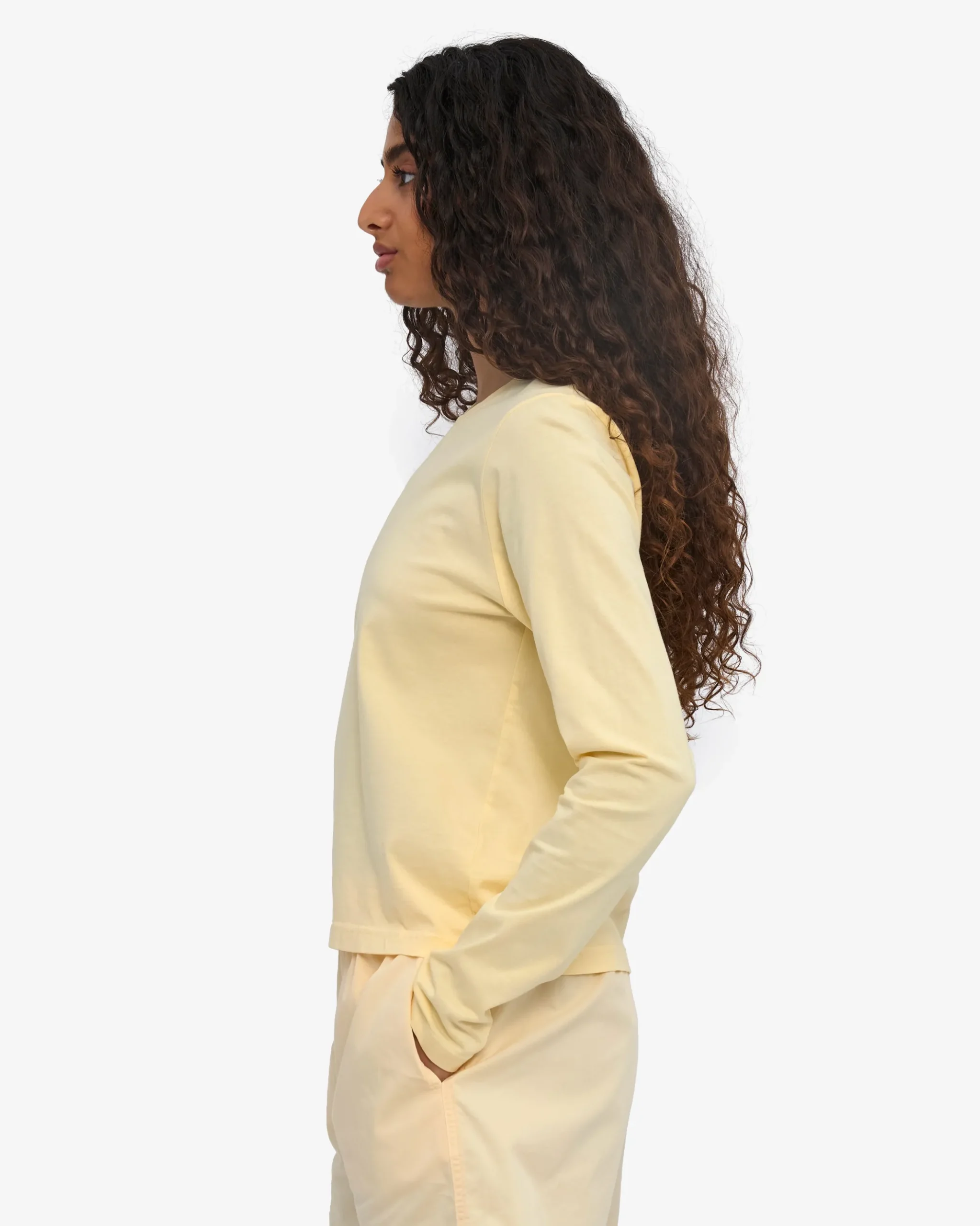 Women Organic LS T-Shirt - Soft Yellow