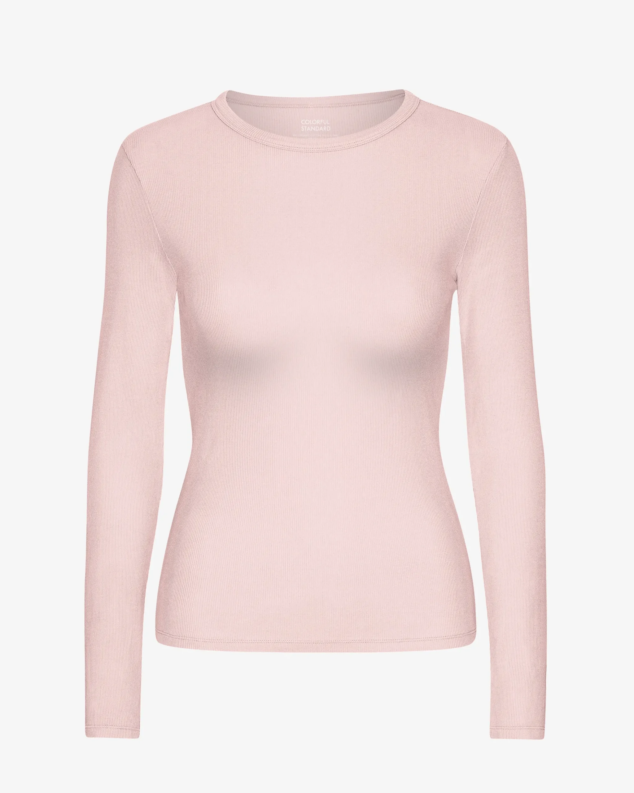 Women Organic Rib LS T-Shirt - Faded Pink