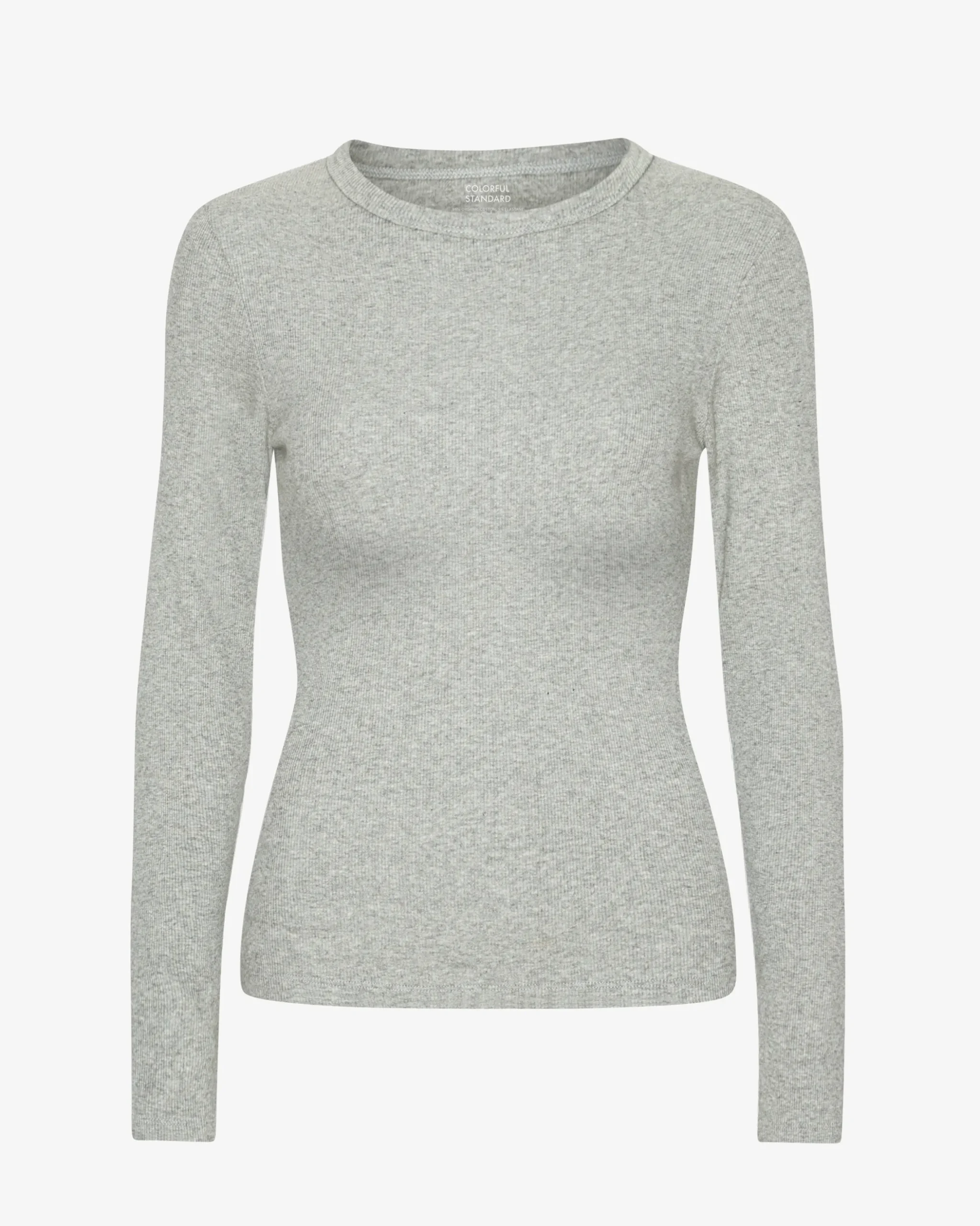 Women Organic Rib LS T-Shirt - Heather Grey