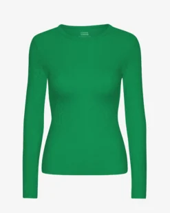 Women Organic Rib LS T-Shirt - Kelly Green
