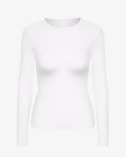 Women Organic Rib LS T-Shirt - Optical White