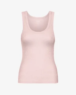 Women Organic Rib Tank Top - Faded Pink