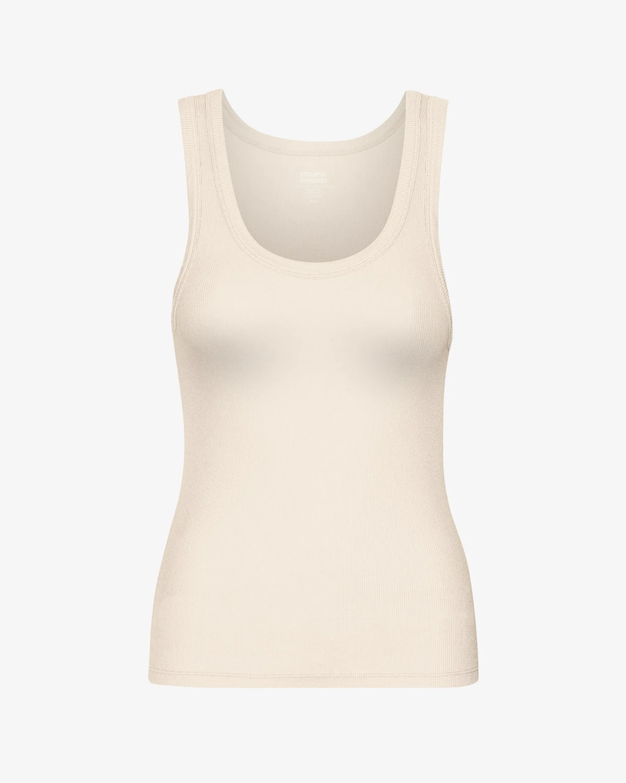 Women Organic Rib Tank Top - Ivory White