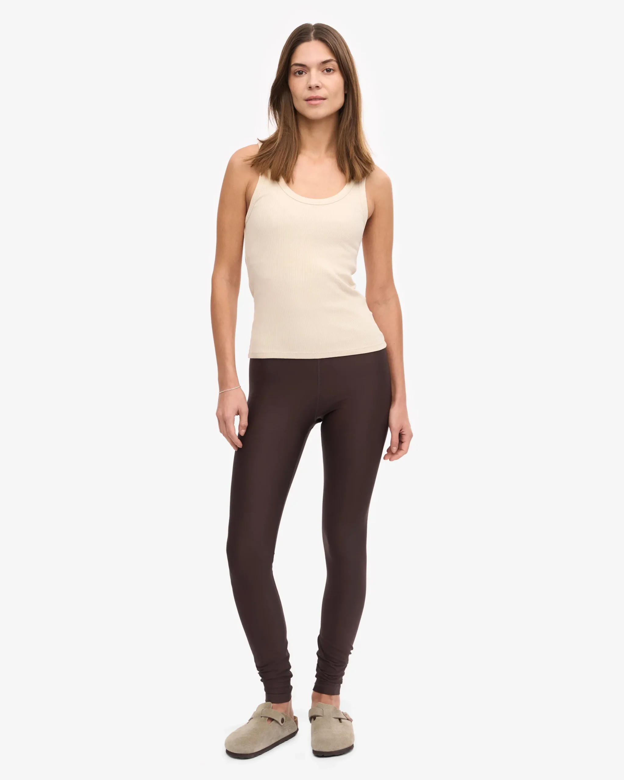 Women Organic Rib Tank Top - Ivory White