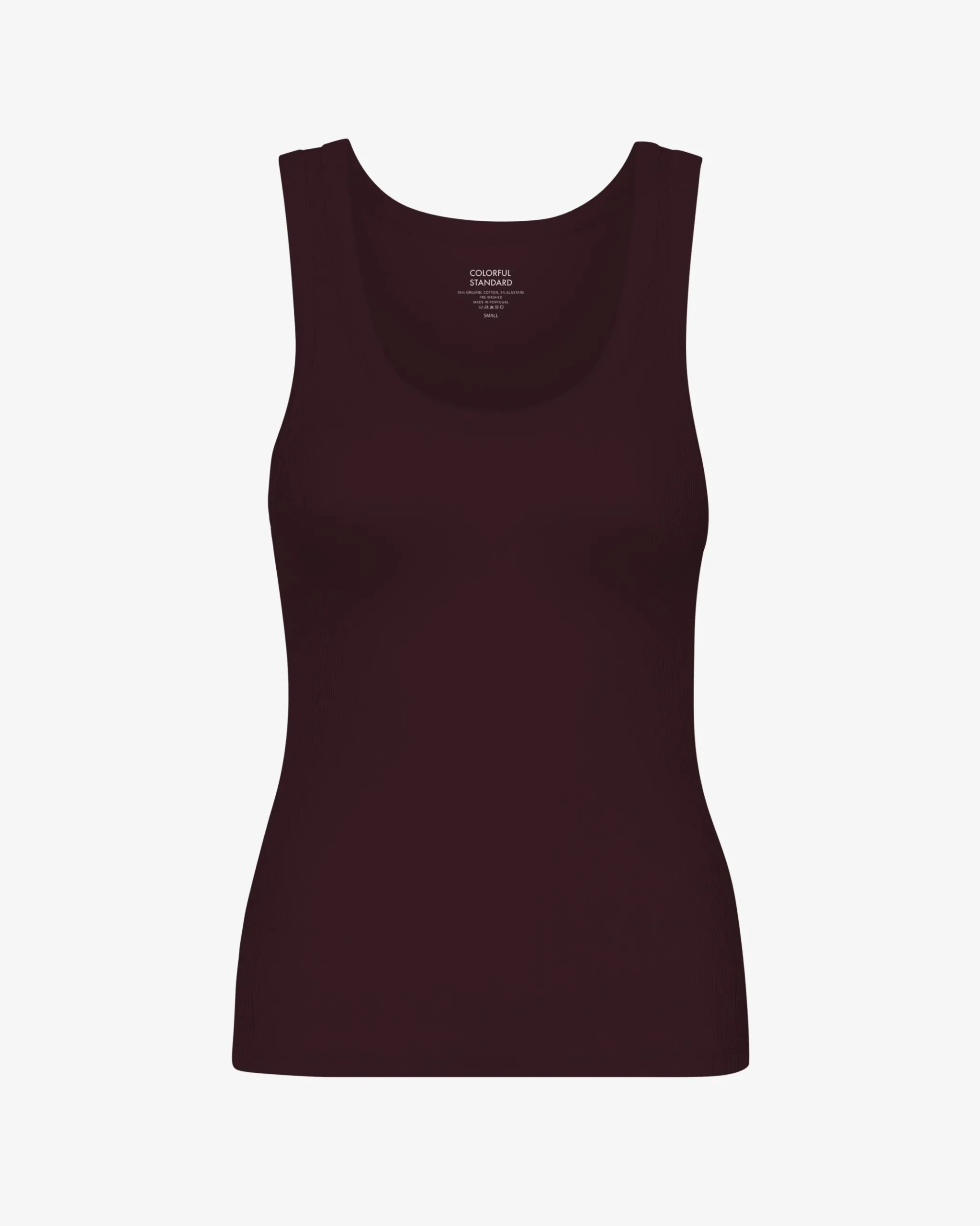 Women Organic Rib Tank Top - Oxblood Red