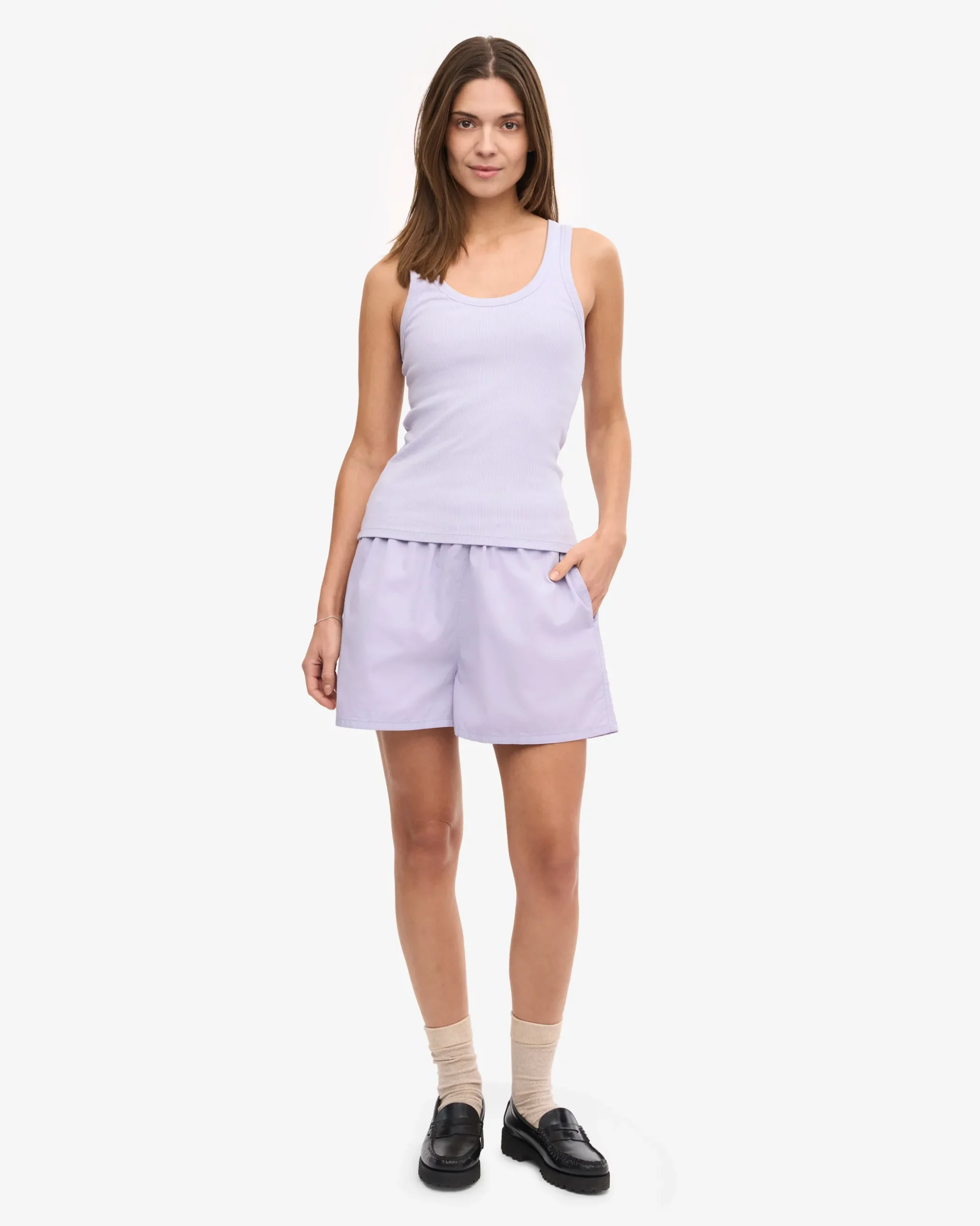 Women Organic Rib Tank Top - Soft Lavender