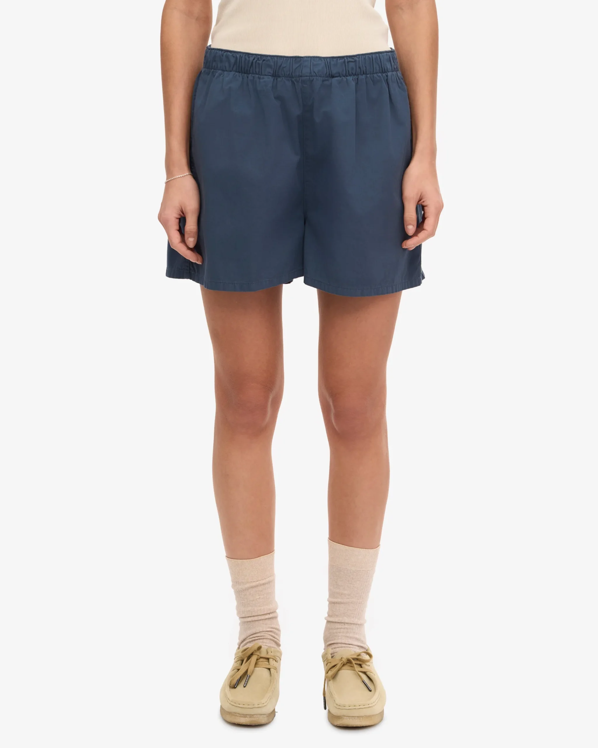 Women Organic Twill Shorts - Deep Black & Petrol Blue (2-Pack)
