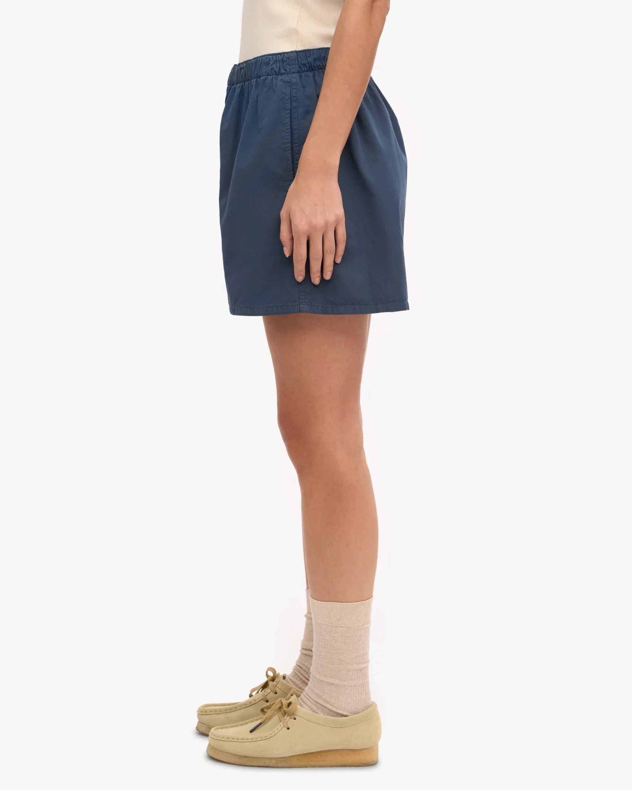 Women Organic Twill Shorts - Deep Black & Petrol Blue (2-Pack)