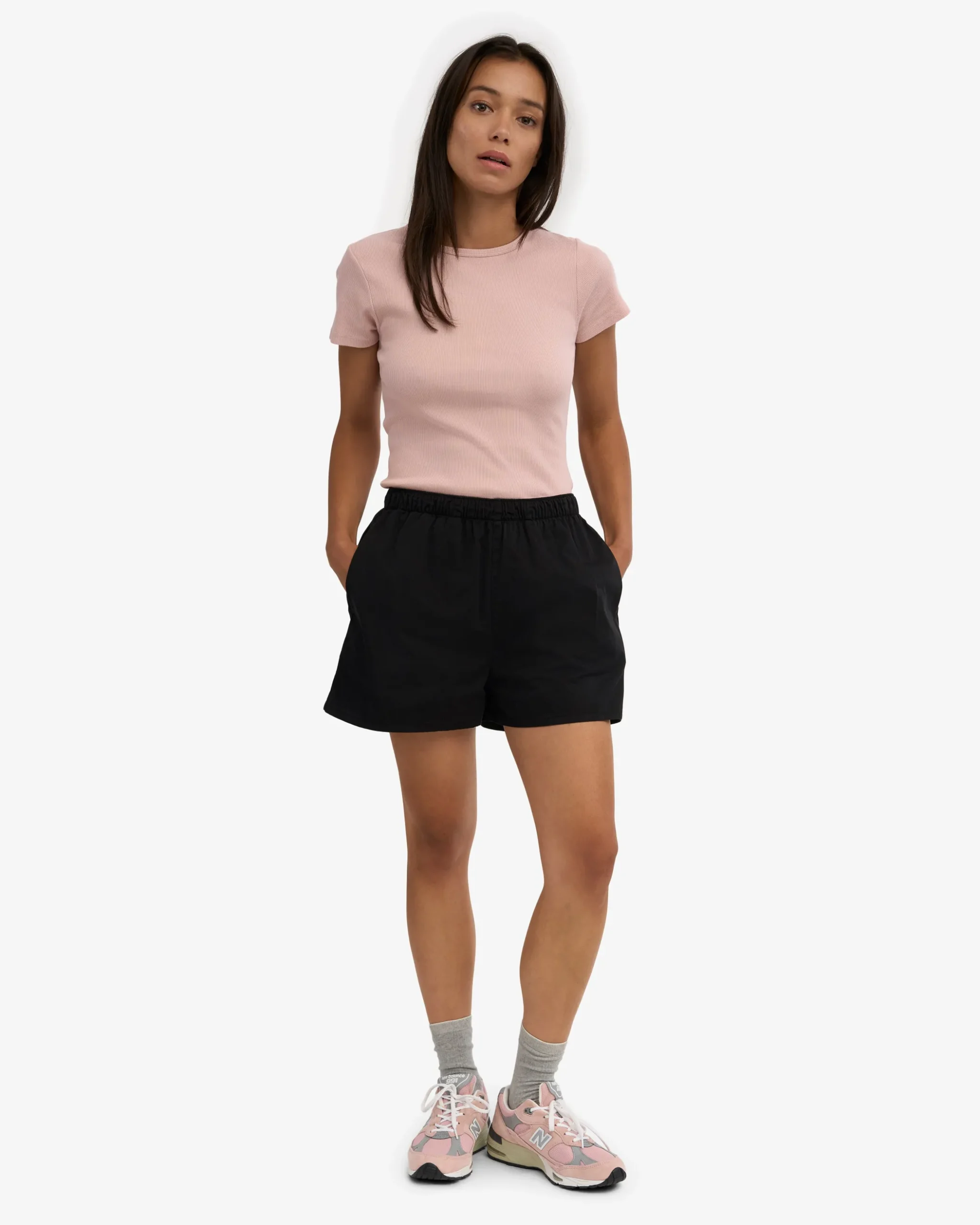 Women Organic Twill Shorts - Deep Black