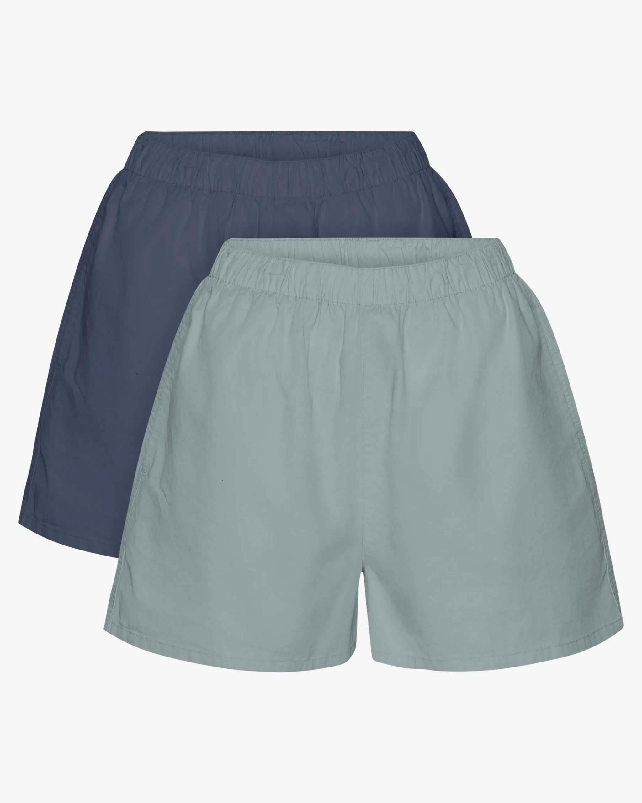 Women Organic Twill Shorts - Petrol Blue & Steel Blue (2-Pack)
